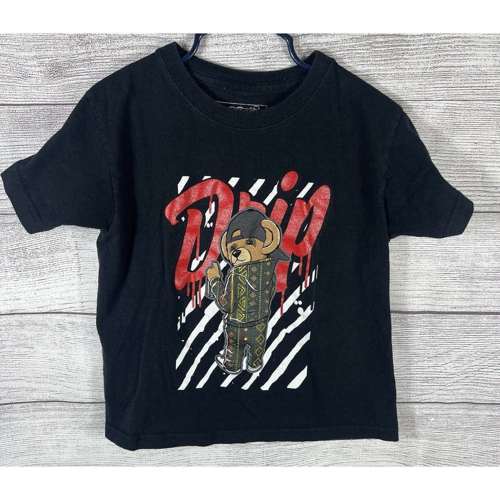 Ruff N Tuff Boys Graphic T-Shirt‎ Size 5 Black Bear Streetwear